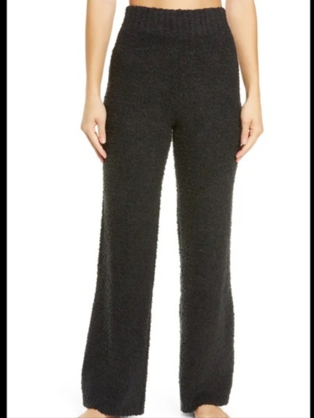 SKIMS Black Plush Wide-Leg Lounge Pants Size S/M